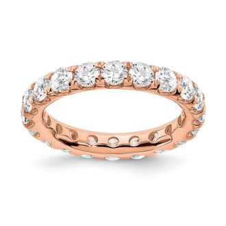 Diamond2Deal 14k Rose Gold Lab Grown Diamond Eternity Wedding Band Ring 3Ct Clarity- VS Color- G-H