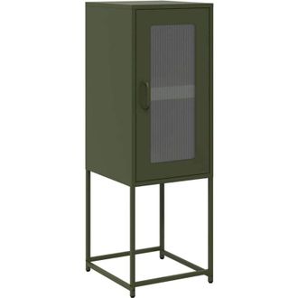 vidaXL Vidaxl - Aparador de acero laminado en frío verde oliva 36x39x107 cm