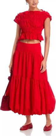 Cinq &agrave; Sept Blythe Maxi Skirt In Red