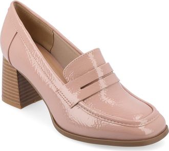 Journee Collection Malleah Loafer Pump in Patent/Pink at Nordstrom Rack, Size 6.5