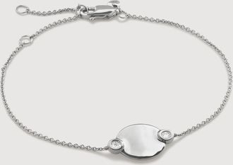 Monica Vinader Sterling Silver Diamond Round Chain Bracelet Lab Grown Diamond