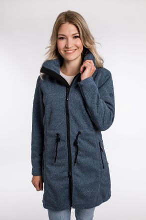 Deproc Softshellparka DEPROC ACTIVE KEDGWICK WOMEN LONG, Damen, Gr. 40 (M), blau (navy), 100% Polyester, tailliert, gerader Abschluss, Jacken Softshellparka,