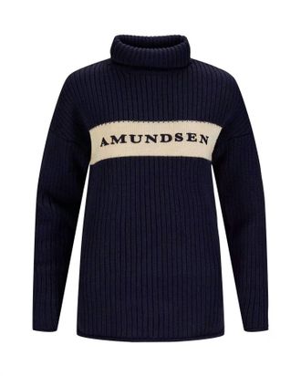 Amundsen & Scott Womens Heroes Ski Turtleneck Jumper In Navy/cream