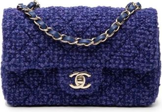 Chanel Borsa Pre-owned Vintage in Tweed a Tracolla - - Pre-owned - Donna - Blu - ONE SIZE