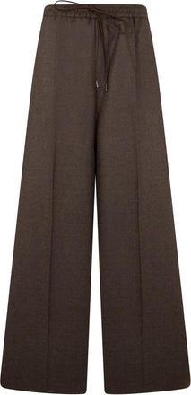 Max Mara Wijde broek - Dames - Broeken - Bruin - Maat: M Wol