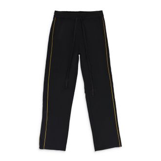 Rhude BLACK PIPED TWILL TRACK PANTS