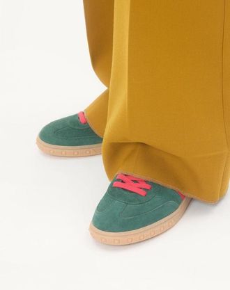 Valentino Garavani Sneaker Low Top Upvillage In Crosta E Vitello Nappato Uomo VERDE/ROSSO 39.5