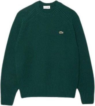 Lacoste Dikke trui van gekamde wol - Heren - Ronde hals truien - Groen - L - Wol - Truien & Vesten
