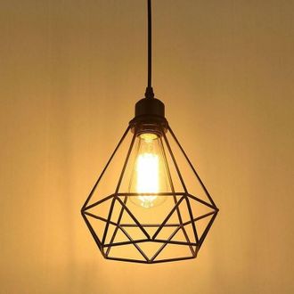 Hoopzi Hoopzi - Contemporary Diamond Cage Pendant Chandelier Ceiling Lamp - 1pcs