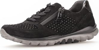 Gabor Fantastic Sparkle Black Nubuck Womens Lacing Shoes 76.968.87