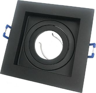 Trade Shop Trade Shop Traesio - Trade Shop - Portafaretto Incasso Quadrato Acciaio P23 Orientabile Supporto Faretto Porta Faretti - Negro
