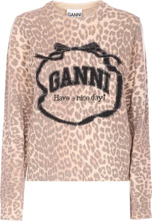 Ganni Top leopardato - Toni neutri