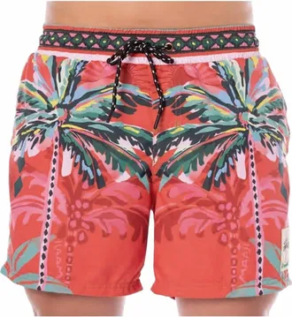 Maaji Mens Flame Palms Sailor Swim Trunks In Coral
