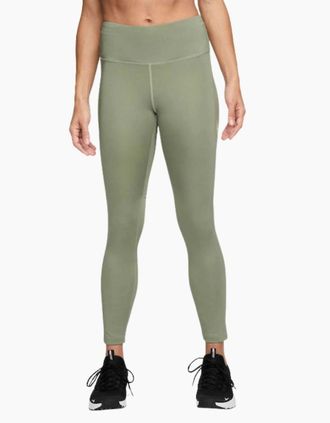 Nike Womens Nike Mid Rise Fast 7/8 Oil Green Leggings - Tan - Size: 14