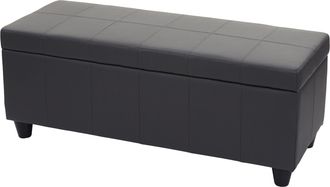 Hhg Hhg - Nunca Usado] Ba&uacute;l Kriens, Banco Banco, Imitaci&oacute;n Cuero, 45x114x45cm, Gris Mate