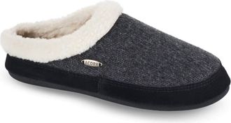 Acorn Womens Mule Ragg Slipper In Dark Charcoal Heathered