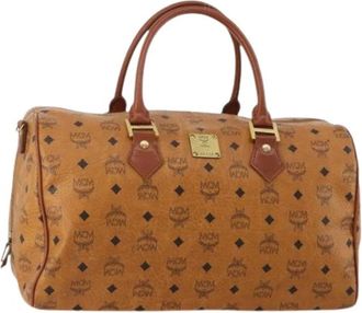 MCM Pre-owned Boston Bag - Dames - Vintage Weekendtas - Bruin - ONE Size - Leer - Vintage