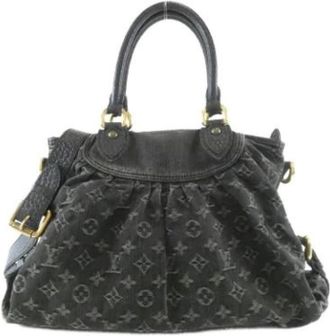 Louis Vuitton Pre-owned Vintage Denim Handbag - Dames - Vintage Handtas - Zwart - ONE Size - Denim - Vintage