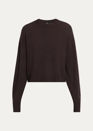 Theory Cashmere Cropped Crewneck Sweater