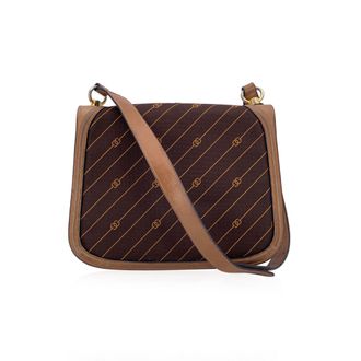 Gucci Gucci Vintage stoffen schoudertas met diagonaal logo