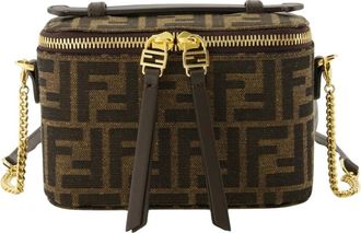 Fendi Tassen, Dames, Bruin, ONE Size, Katoen, Bruine Jacquard Bucket Tas Herfst-Winter 2025
