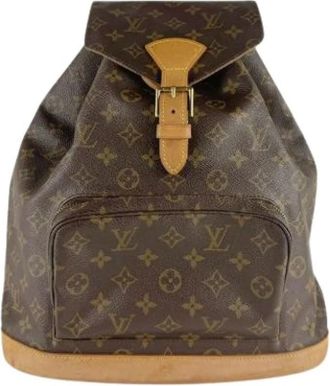 Louis Vuitton Pre-owned Montsouris GM Rugzak - Dames - Vintage Rugzakken - Bruin - ONE Size - Leer - Vintage