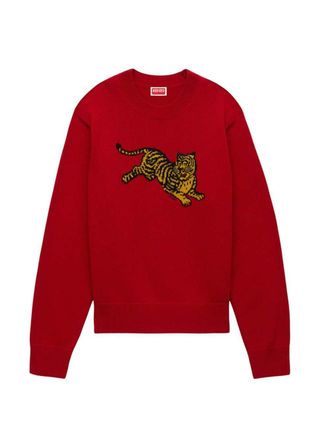 Kenzo Kenzo Jumping Tiger trui van katoenwolmix