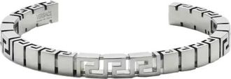 Versace Greca Cuff Bracelet - Heren - Armbanden - Grijs - XL - Accessoires