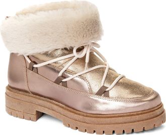 Penelope Chilvers Stornoway Genuine Shearling Lining Metallic Boot in Gold at Nordstrom, Size 11Us