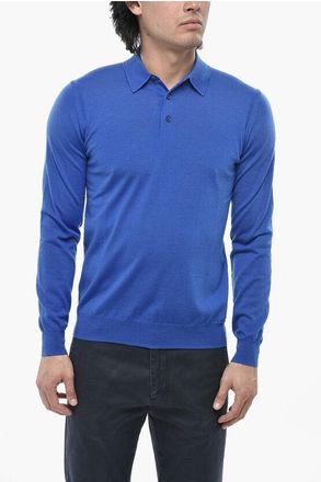 Paolo Pecora Solid Virgin Wool Polo Neck Sweater size M