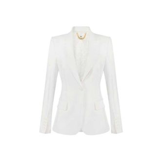 Elisabetta Franchi Blazers, female, White, Size: XL Avorio Jacket