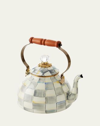 MacKenzie-Childs Sterling Check Tea Kettle, 3qt
