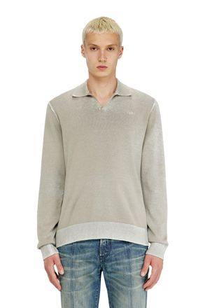 Diesel Polo jumper with faded reverse print - Knitwear - Man - Beige