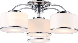 CWI Lighting Frosted 4 Light Drum Shade Flush Mount With Chrome Finish