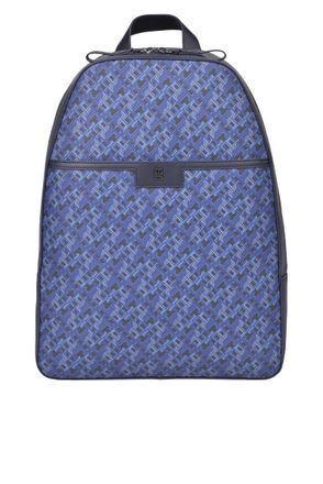 Tommy Hilfiger Geometric Pattern Backpack with Zip Closure