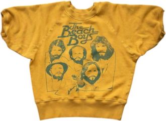 MadeWorn Womens Beach Boys Short Sleeve Sweatshirt In Yellow