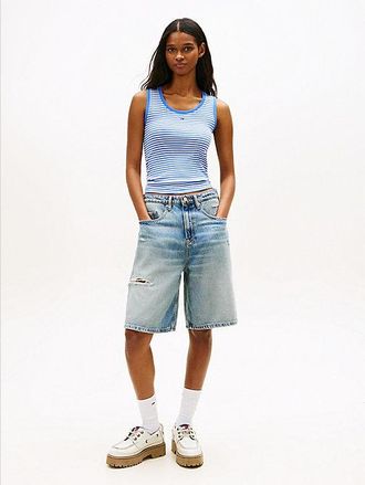 Tommy Hilfiger Distressed Loose Denim Shorts