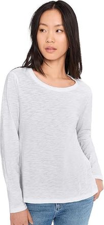 Mod-o-doc Long Sleeve Crew Neck Favorite T-Shirts Womens Clothing White Halo : LG (US 12-14), Cotton