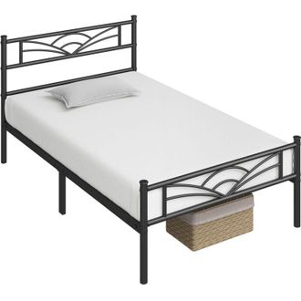 Yaheetech Yaheetech Struttura Letto in Ferro con Spazio Aggiuntivo per Camera da Letto Ospiti Soggiorno Singolo 90 x 200 cm Nero