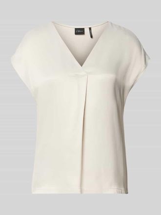 s.Oliver Black Label Relaxed Fit Blusenshirt im Fabric Mix in Beige, Gr&ouml;&szlig;e 38