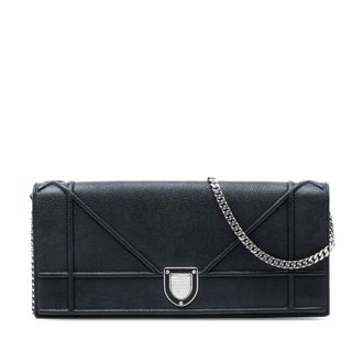 Dior Tweedehands Gegranuleerd Kalfsleder Diorama Pochette Clutch