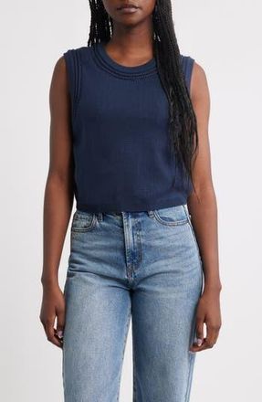 Cleobella Jade Open Stitch Sweater Tank in Midnight Blue at Nordstrom Rack, Size X-Large