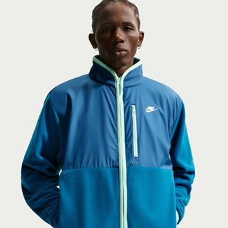 Nike Mens Nike Sportswear Club Winterized Full-Zip Jacket in Blue | IM9452-301