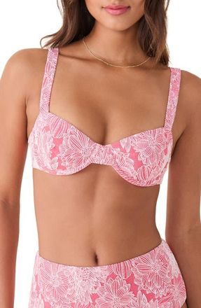 Andie Swim The Dorset Floral Jacquard Underwire Bikini Top in Peachy at Nordstrom, Size X-Large