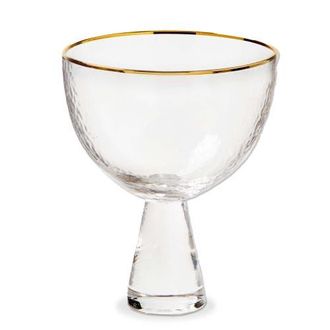 Tag Maeve Footed Glass with Gold Rim - Elegant Drinkware in Clear at Nordstrom