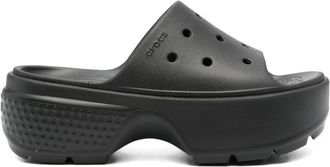Crocs 59mm Storm perforated platform slides - unisex - Rubber/Rubber/Rubber - 4 - Black
