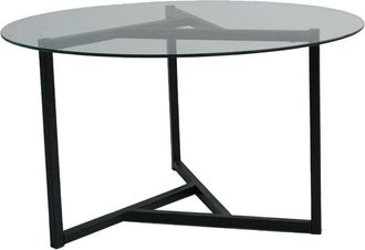 Dmora Dmora - Mesa De Caf&eacute; Dmaccopp, Mesa De Centro Baja, Revistero Para Sof&aacute;, Estante De La Sala De Estar, 75x75h42 Cm, Negro Y Transparente