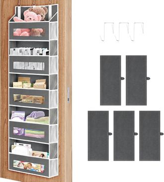 OEM Organizador De Puerta Grande: 5 Estantes + 10 Bolsillos Laterales + 3 Ganchos - Gran Capacidad