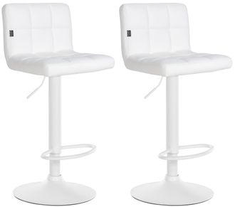 Clp Clp - Set De 2 Taburetes De Bar Feni En Polipiel Blanco Blanco