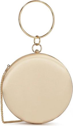 Kazar Stevige ronde tas van gouden stof - Dames - Clutches - Geel - ONE Size - Tassen